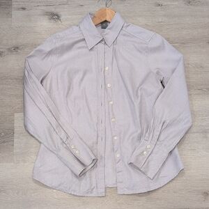 Ann Taylor Light Gray Women's Long-Sleeve Dress Shirt